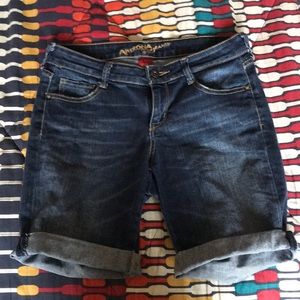 Dark wash blue jeans shorts